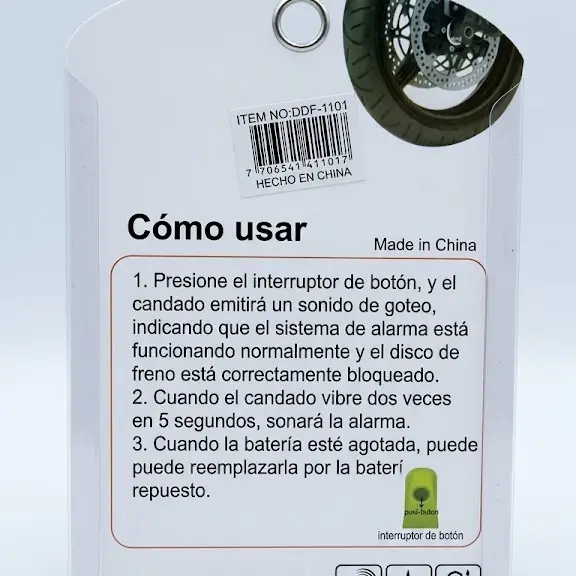 Candado de Disco con Alarma 110dB para Moto y Bicicleta - Antirrobo Impermeable's photo #1